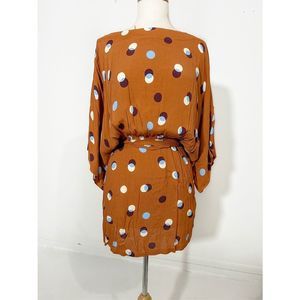 Forever 21 Contemporary Polka Dot Tan Mini Dress